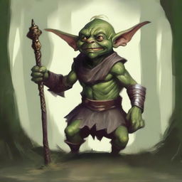 Un goblin bardo para Dungeons and Dragons 5E en un estilo fantástico