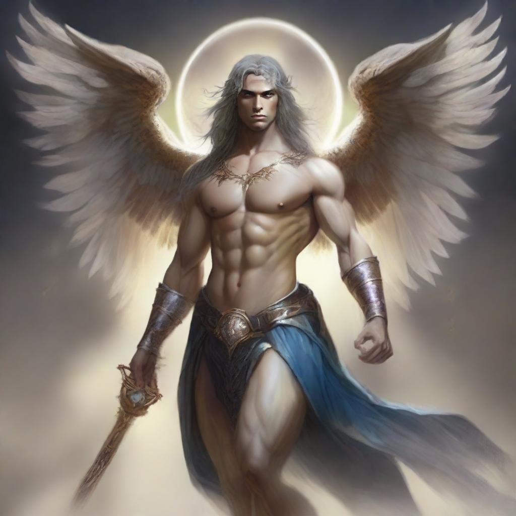 Create an aasimar that closely resembles a human, featuring an athletic and muscular body