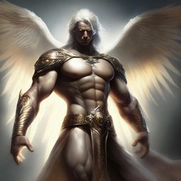 Create an aasimar that closely resembles a human, featuring an athletic and muscular body