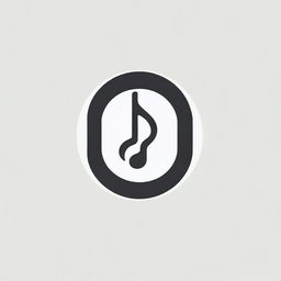 Create a minimalistic logo that combines a music note with a lab symbol