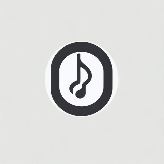 Create a minimalistic logo that combines a music note with a lab symbol