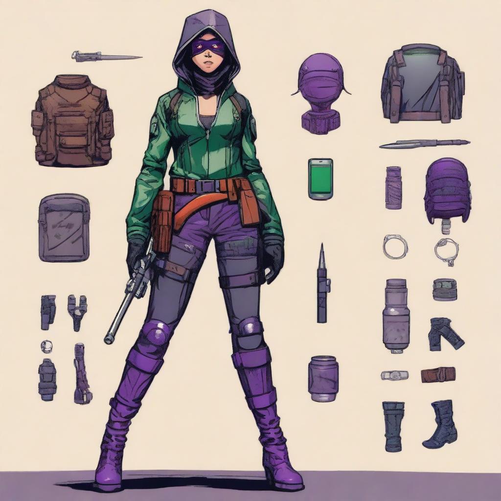 A young woman is depicted as a 'hitgirl', exuding confidence and allure