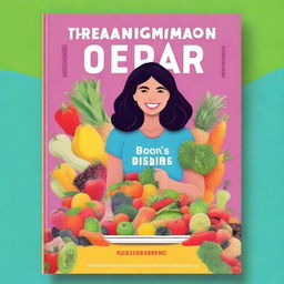 A vibrant and inspiring book cover titled 'Transformación en 30 días: Guía completa para bajar de peso sin dejar de comer lo que te gusta'