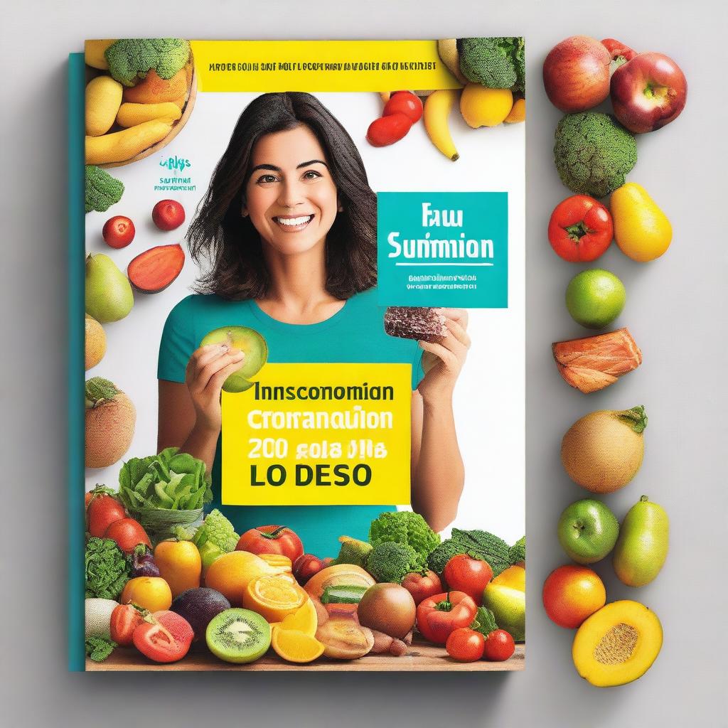 A vibrant and inspiring book cover titled 'Transformación en 30 días: Guía completa para bajar de peso sin dejar de comer lo que te gusta'