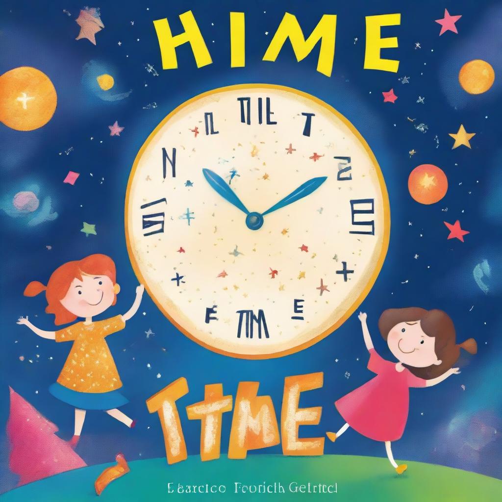 Create a bright and eye-catching book cover for 'Time Travel Adventures