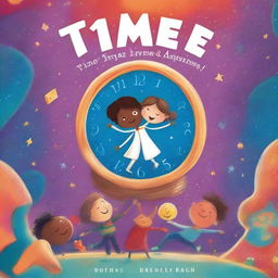 Create a bright and eye-catching book cover for 'Time Travel Adventures