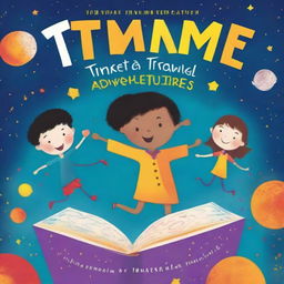 Create a bright and eye-catching book cover for 'Time Travel Adventures