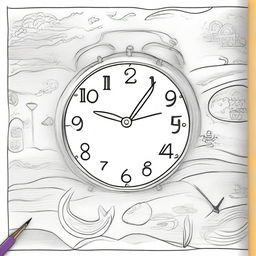 Create a set of blank pages for a children's book about time