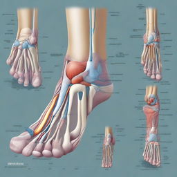 A detailed illustration of feet, focusing on the anatomy and structure