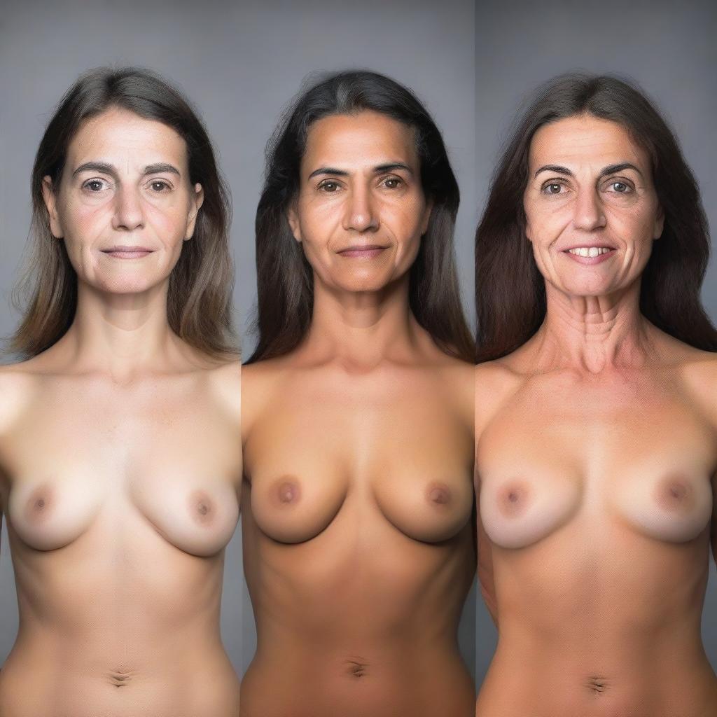 Uma imagem mostrando uma mulher em suas quatro fases da vida: criança, jovem, adulta e velha