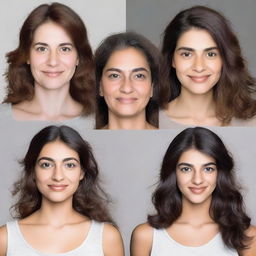 Uma imagem mostrando uma mulher em suas quatro fases da vida: criança, jovem, adulta e velha