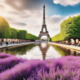 Create an image showcasing the top 5 places to visit in France