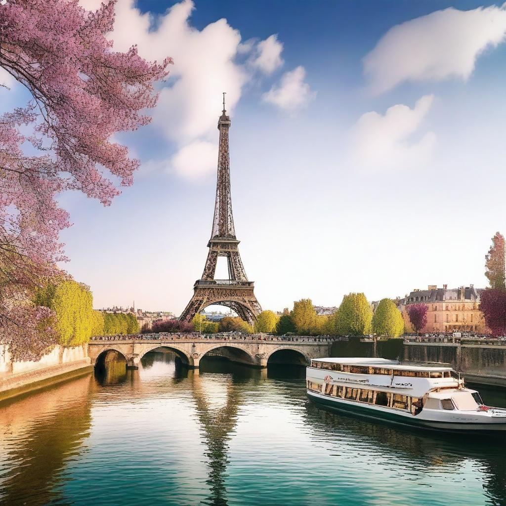 Create an image showcasing the top 5 places to visit in France