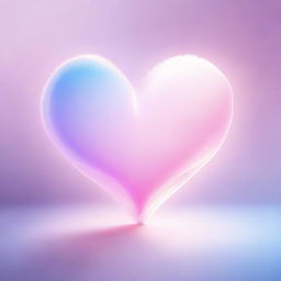 A delicate illustration of a heart formed by soft strokes of light, on a background that transitions from blue to pink