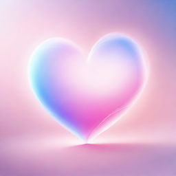 A delicate illustration of a heart formed by soft strokes of light, on a background that transitions from blue to pink