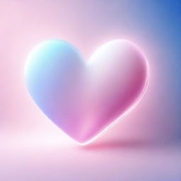 A delicate illustration of a heart formed by soft strokes of light, on a background that transitions from blue to pink