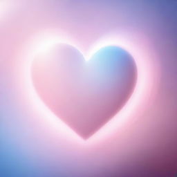 A delicate illustration of a heart formed by soft strokes of light, on a background that transitions from blue to pink