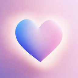 A delicate illustration of a heart formed by soft strokes of light, on a background that transitions from blue to pink