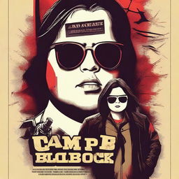 Design a cinematic poster for a film titled 'Camp Bloodrock'