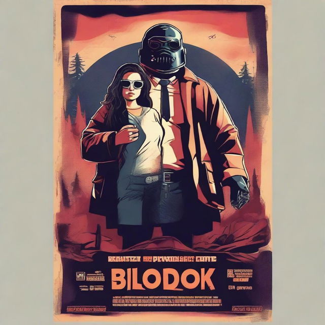 Design a cinematic poster for a film titled 'Camp Bloodrock'