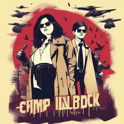 Design a cinematic poster for a film titled 'Camp Bloodrock'