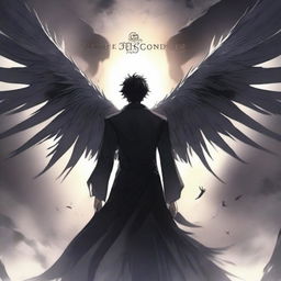 An anime-style book cover for 'The Second God' featuring a central character with multiple wings and a body made of shadows