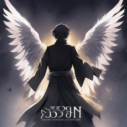 An anime-style book cover for 'The Second God' featuring a central character with multiple wings and a body made of shadows