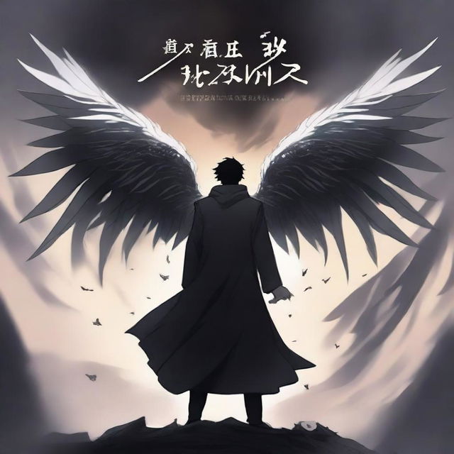 An anime-style book cover for 'The Second God' featuring a central character with multiple wings and a body made of shadows