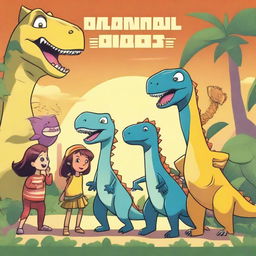 A 2D poster titled 'La Banda de los Dinosaurios: La Partida Final'