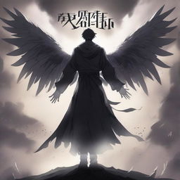 An anime-style book cover for 'The Second God' featuring a central character with multiple wings and a body made of shadows