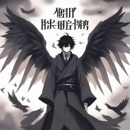 An anime-style book cover for 'The Second God' featuring a central character with multiple wings and a body made of shadows