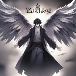 An anime-style book cover for 'The Second God' featuring a central character with multiple wings and a body made of shadows