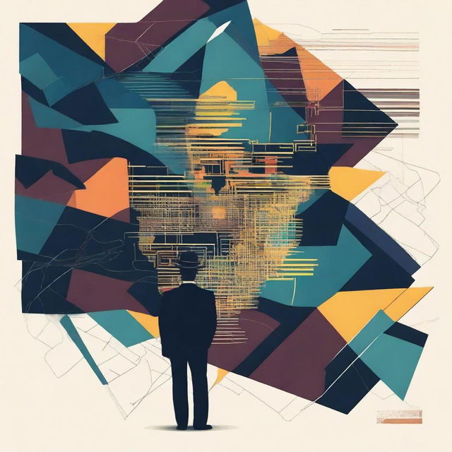 Create an abstract image representing the Romanian secret police spying on the nation