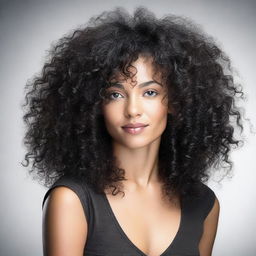 A detailed portrait of a person with black curly hair