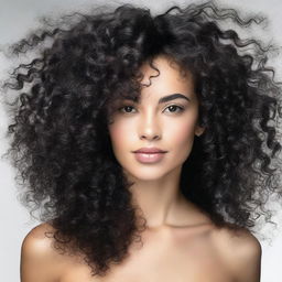 A detailed portrait of a person with black curly hair