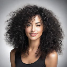 A detailed portrait of a person with black curly hair