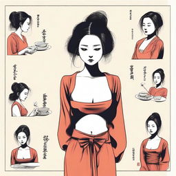 A visual representation of the life of a '渣女' (a manipulative and unfaithful woman)