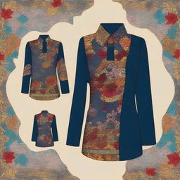 Create a design for a student uniform featuring traditional batik patterns from the province of West Java