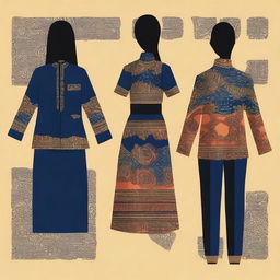 Create a design for a student uniform featuring traditional batik patterns from the province of West Java