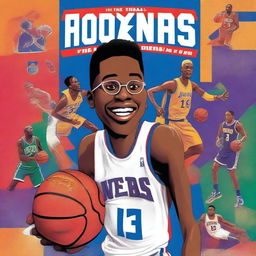 Create a vibrant and engaging book cover titled 'Hoops Heroes: The NBA's Story Book - A Kid's Guide to Basketball’s Best Moments'