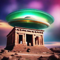 Create a captivating thumbnail image for a video titled 'Unveiling Hidden Truth: Could UFO Phenomena Confirm Ancient Beliefs?'