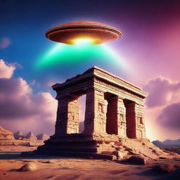 Create a captivating thumbnail image for a video titled 'Unveiling Hidden Truth: Could UFO Phenomena Confirm Ancient Beliefs?'