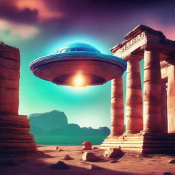 Create a captivating thumbnail image for a video titled 'Unveiling Hidden Truth: Could UFO Phenomena Confirm Ancient Beliefs?'