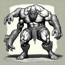 Create a detailed image of a Dungeons and Dragons character who is a Goliath