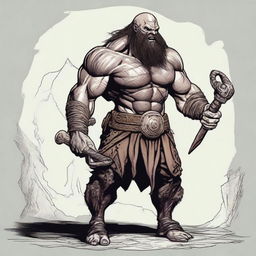 Create a detailed image of a Dungeons and Dragons character who is a Goliath