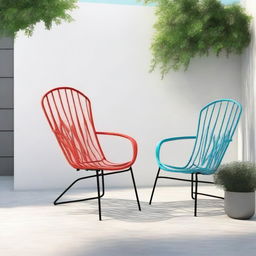 Create a piece of art featuring newly designed outdoor chairs