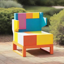 Design an artistic and versatile outdoor chair that includes adjustable seat angles or height to suit different users