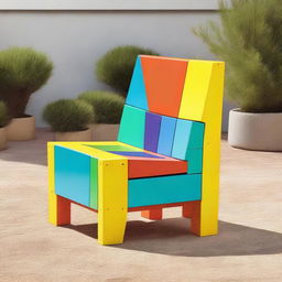 Design an artistic and versatile outdoor chair that includes adjustable seat angles or height to suit different users