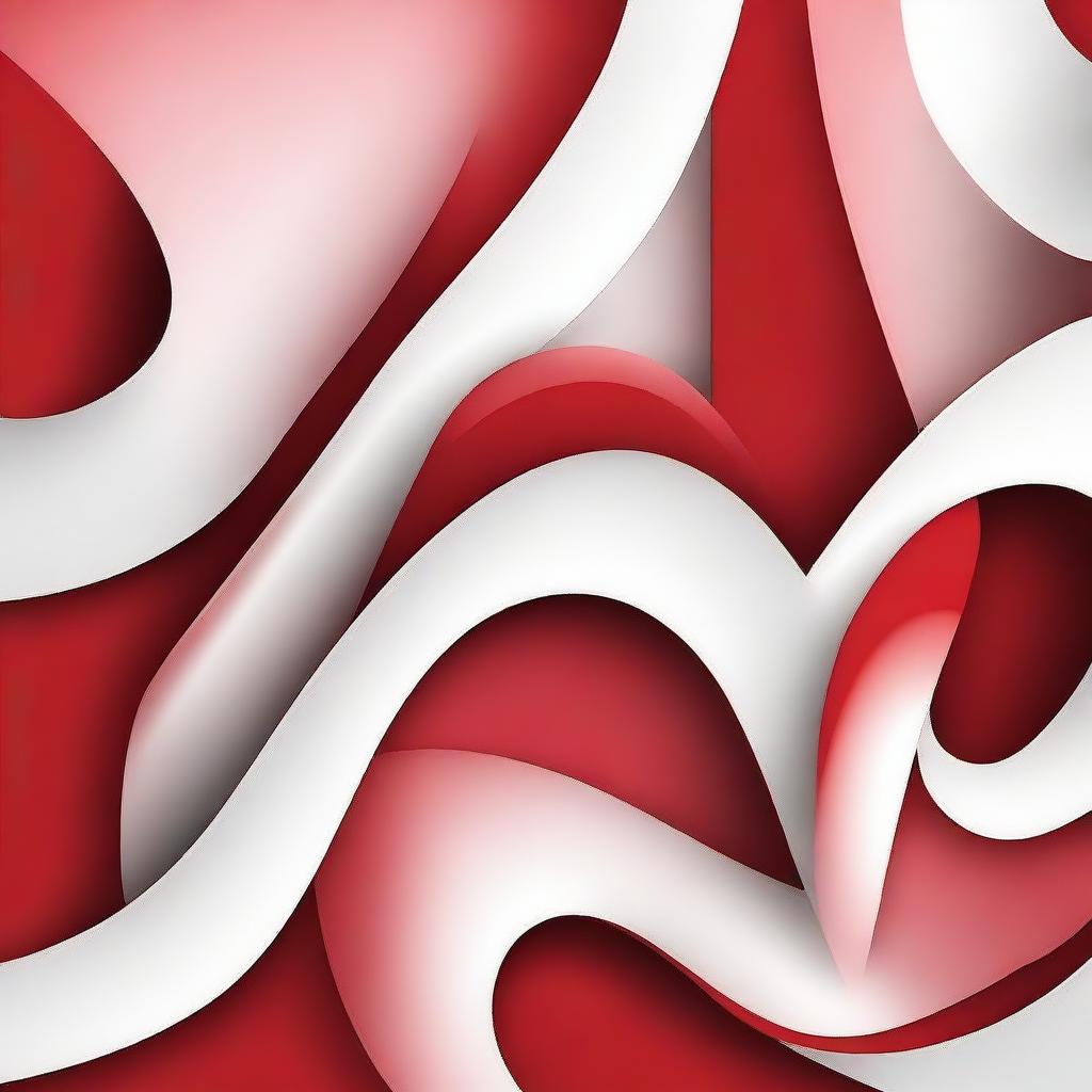 Create an abstract image featuring a smooth gradation of red and white colors