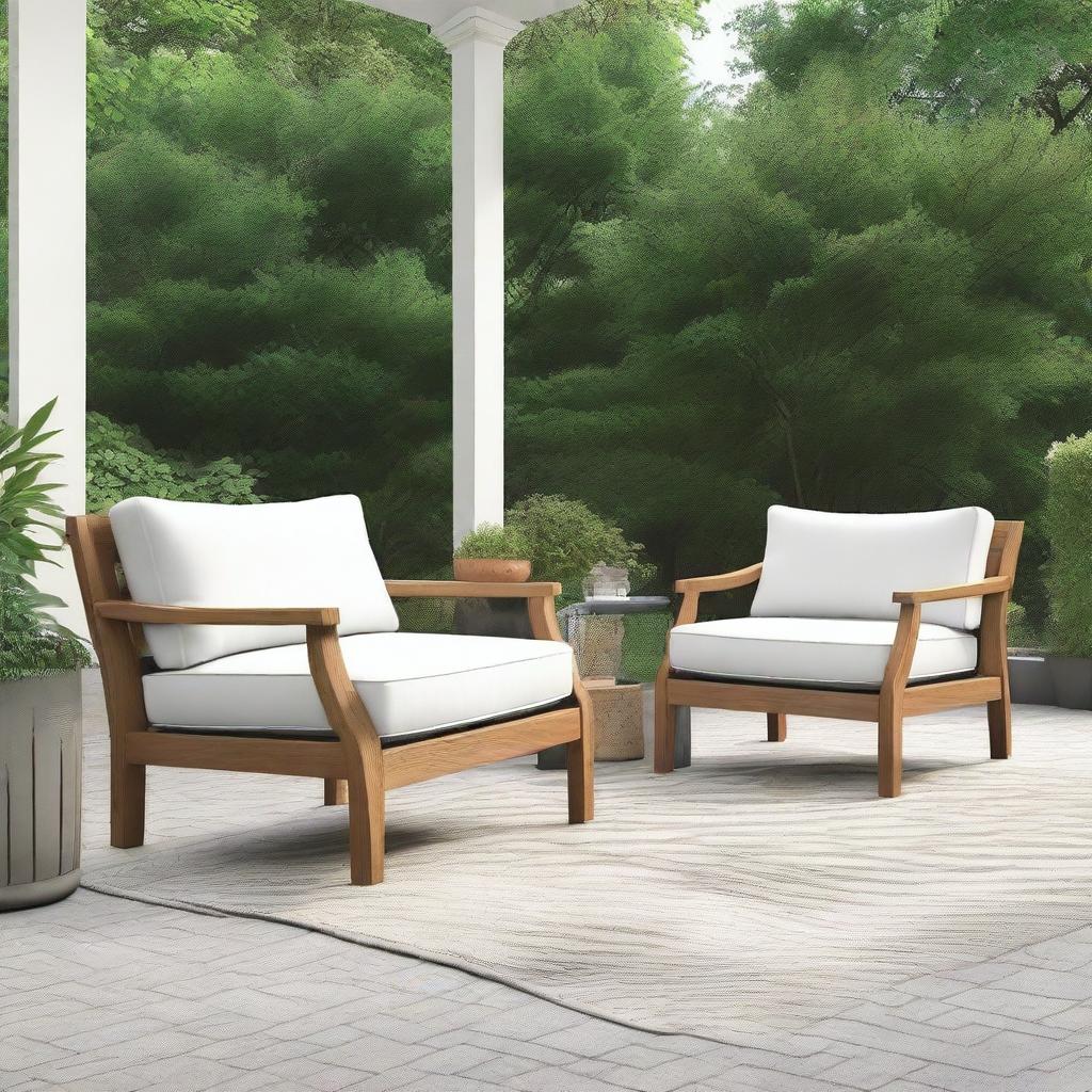 Design a stylish and comfortable outdoor chair that is perfect for a backyard or patio setting